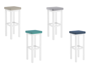 Klassischer Barhocker mit verschiedenen Polsterfarben 80 cm hoch Kiefer wei V-90.71-45WP