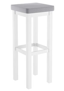 Klassischer Barhocker mit verschiedenen Polsterfarben 80 cm hoch Kiefer wei� V-90.71-45WP