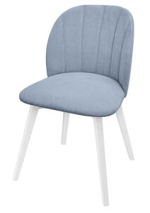 Gemtlicher Polstersessel graues Polster weie Stuhlbeine V-90.71-61WP38