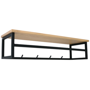 Wandgarderobe mit Ablage, Eiche und Metall, Kleidergarderobe