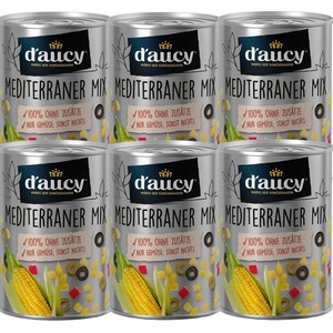 daucy Mediterraner Mix - 100% ohne Salz und Zuckerzusatz,    6x285g Dose