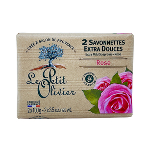 Le Petit Olivier Seife mit Rosen und Olivenl 2 x 100 Gramm aus Frankreich