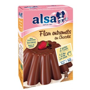 ALSA Flan Entremets Chocolat 232g - Dessertpulver f�r cremigen Schoko-Flan