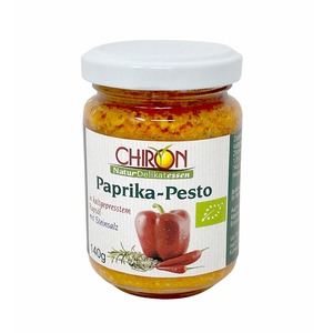 CHIRON Naturdelikatessen Bio Paprika Pesto (kbA) - Intensive Paprikanote in 140g-Glas