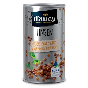daucy Linsen, 285g Dose, ohne Salz & Zucker, ohne Konservierungsstoffe