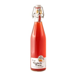 Les Confitures du Climont Rhabarber-Erdbeer Sirup aus dem Elsass 0,5 Liter handgefertigt