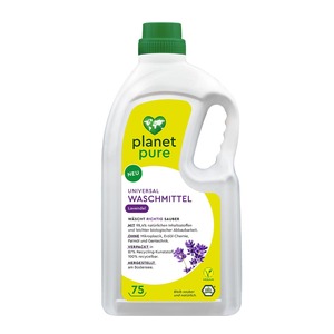 PLANET PURE Universal Waschmittel 75 WL, Lavendel, 98,4% natrliche Inhaltsstoffe
