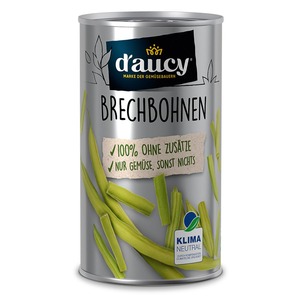 daucy Brechbohnen - 100% ohne Salz und Zuckerzusatz, ohne Konservierungsstoffe, klimaneutral, 250 Gramm Dose