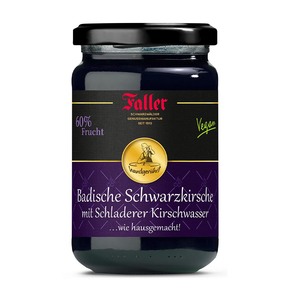 Genie�e die Frische: Schwarzkirsch Konfit�re mit Kirschwasser, 330g - 60% Frucht