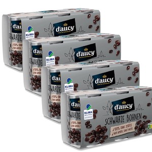 daucy Schwarze Bohnen - ohne Salz & Zuckerzusatz, ohne Konservierungsstoffe 3 x 110 Gr.