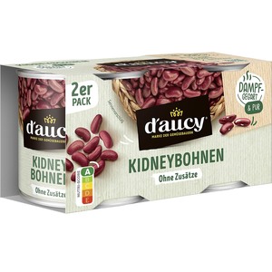 daucy Kidneybohnen: Dampfgegart & verzehrfertig (2x150g) - Ohne Zus�tze