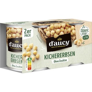 daucy Kichererbsen: Dampfgegart & verzehrfertig (2x150g) - Ohne Zus�tze