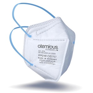 atemious ULTIMATE 2+  Medizinische Atemschutzmaske - Mit Komfort-Kopfb�ndern f�r druckfreies Tragen