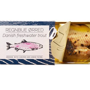 FANGST REGNBUE RRED: D�nische Forelle ger�uchert in kaltgepresstem Raps�l