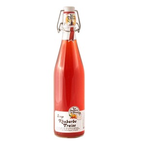 Les Confitures du Climont Rhabarber-Erdbeer Sirup 0,5L - Handgefertigt aus dem Elsass