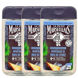 Le Petit Marseillais Duschgel Zedernholz & Mineralien 3 x 250 ml - Pflegende Frische