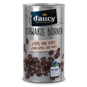 daucy Schwarze Bohnen - ohne Salz & Zuckerzusatz, ohne Konservierungsstoffe, 285 Gr.