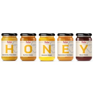 Honig von der Schwarzw�lder Genussmanufaktur Faller, Geschenkset HONEY 5 x 380 Gramm
