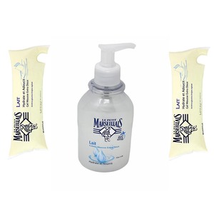 Le Petit Marseillais Fl�ssigseife mit Milch 300ml + 2x250ml Nachf�llpack - Sanfte Pflege
