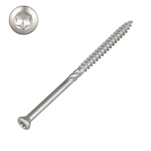 Terrassenschraube 8 x 140 mm - Edelstahl V2A (INOX geh�rtet) - TX40 - Linsensenkkopf - Teilgewinde - 100 Stk.