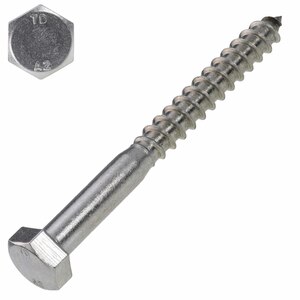 Sechskant Holzschraube Edelstahl A2, DIN 571, Schlsselschraube, Teilgewinde