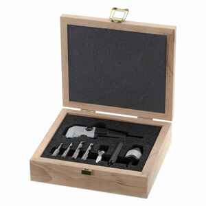 FAMAG Set Kompakt (Holz) mit Winkelschraubvorrichtung, Holzspiralbohrer.-Bits  3, 4, 5, 6 mm, Senker & Bohrfutter