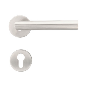 Rosettendr�ckergarnitur Bever T-Form - Profilzylinder (PZ) - Edelstahl matt - Vierkant 8 mm - f�r T�rst�rke 28-77 mm - Cliprosette