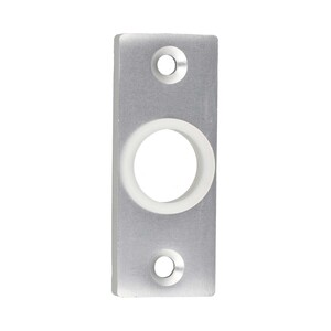 Dr�cker-Rosette kantig - Aluminium F1 natur, 65 x 25 x 6 mm - 50 mm Schraublochabstand - sichtbare Verschraubung