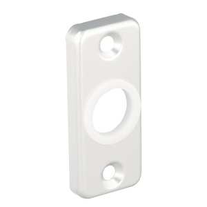 Dr�cker-Rosette kantig - Aluminium F1 natur, 65 x 25 x 6 mm - 50 mm Schraublochabstand - sichtbare Verschraubung