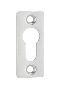 Profilzylinder-Rosette kantig 65 x 26 x 7 mm - Aluminium natur - 50 mm Schraublochabstand