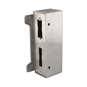 Stahl Gegenkasten f�r Kastenschloss - blank - 172 x 60 x 50 mm - mit V2A Schlie�blech - vorbereitet f�r E-�ffner - sandgestrahlt