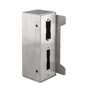 Stahl Gegenkasten f�r Kastenschloss - blank - 172 x 60 x 60 mm - mit V2A Schlie�blech - vorbereitet f�r E-�ffner - sandgestrahlt