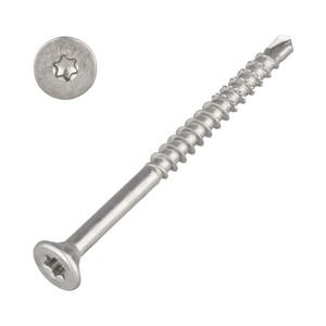 Holzbohrschraube Edelstahl A2 - Senkkopf - TX Antrieb - ETA - Bohrspitze - Teilgewinde