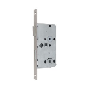 Badezellenschloss mit silberner Stulpe - 18 x 235 mm - Dornma� 55 mm / Entfernung 78 mm / Nuss 8 mm - eintourig