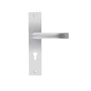 Wechsel Sicherheitsgarnitur - kantig - PZ 72 mm - F1 silber eloxiert - Knauf/Dr�cker - f�r bis zu T�rst�rke 40 mm T�ren