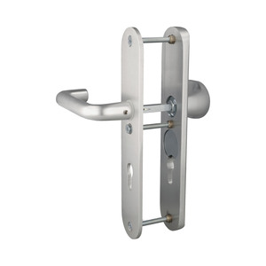 Wechsel-Sicherheitsgarnitur - oval - F1 silber eloxiert - Entfernung 72 mm - T�rst�rke bis 40 mm - Aluminium