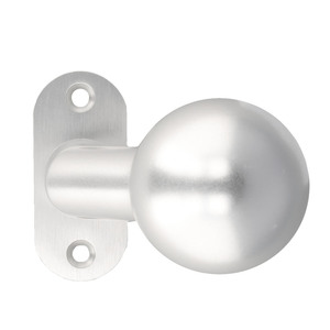 Knauf auf Rosette oval - drehbar/fest umstellbar - 67 x 30 x 10 mm - 50 mm Schraublochabstand - f�r Rohrrahmenschl�sser