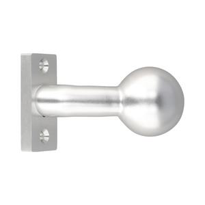 Knauf auf Rosette kantig - feststehend - DIN Links/Rechts umstellbar - 67x30x10 mm - Edelstahloptik