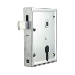 Kastenschloss (Aufschraubschloss) PZ/W - hebende Falle - 2-tourig - Dornma� 60 mm - Entfernung 55 mm - Nuss 8 mm - LOSE mit 4 H�lsen