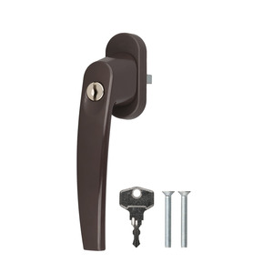 Abschlie�barer Fenstergriff / Balkont�rgriff Victory - Aluminium - mit Schlie�zylinder & 2 Schl�sseln