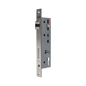 Rohrrahmenschloss 1005 P - Profilzylinder - Panikfunktion D - 92 mm Entfernung - Dornma� 40 mm - Stulp 24 x 245 mm Edelstahl