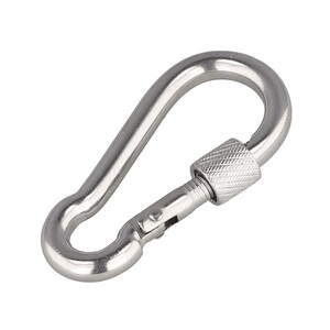 Karabinerhaken mit Sicherheitsmutter - Edelstahl A4 (AISI 316) - rostfrei - s�urebest�ndig