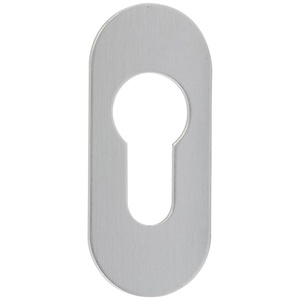 Schl�sselrosette PZ oval - Edelstahl matt - selbstklebend - 65 x 28 mm - 3 mm St�rke