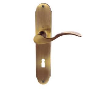 Hoppe Dr�ckergarnitur Caracas - Langschild - BB 72 mm - Messing br�niert - f�r Zimmert�ren