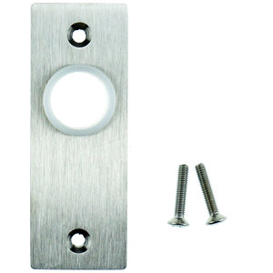 Dr�ckerschild rechteckig Edelstahl massiv 32x86x6 mm Lochabstand 67 mm