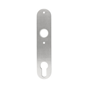 Dr�ckerschild oval lang - Edelstahl massiv - 156 x 32 x 6 mm - Schraublochabstand 67 mm