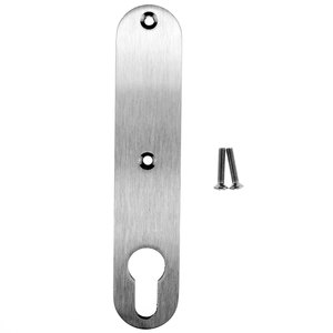 Dr�ckerschild Edelstahl V2a massiv oval Lochabstand 67 mm