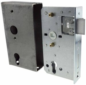 Einsteckschloss mit Schlie�kasten f�r 40 mm Rohr - Dornma� 60 - PZ 72 - DIN links / rechts - Bever 460461P