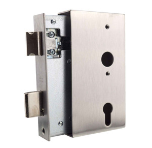 Einsteckschloss mit Edelstahl-Schlosskasten f�r Edelstahl-Tore - 40 mm Rohr - PZW 60/72/8 - DIN links / rechts