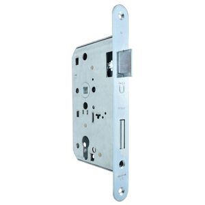 Feuerschutzt�r-Schloss PZ/W 65-2/72/9 DR - Flachstulp 24x235 mm rund - DIN Rechts - Profilzylinder